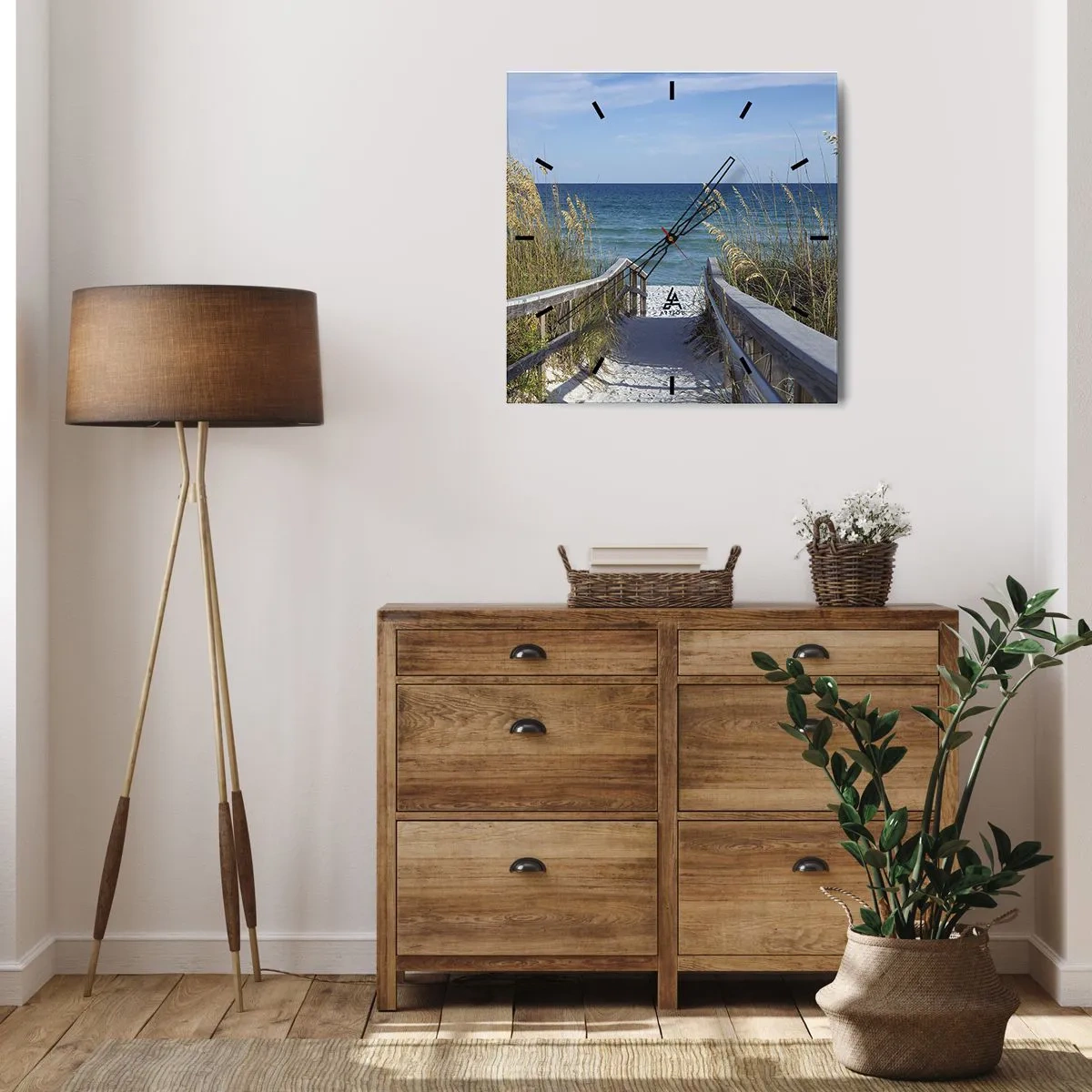 Wandklok - Klok - In de zon, in de wind - 30x30 cm