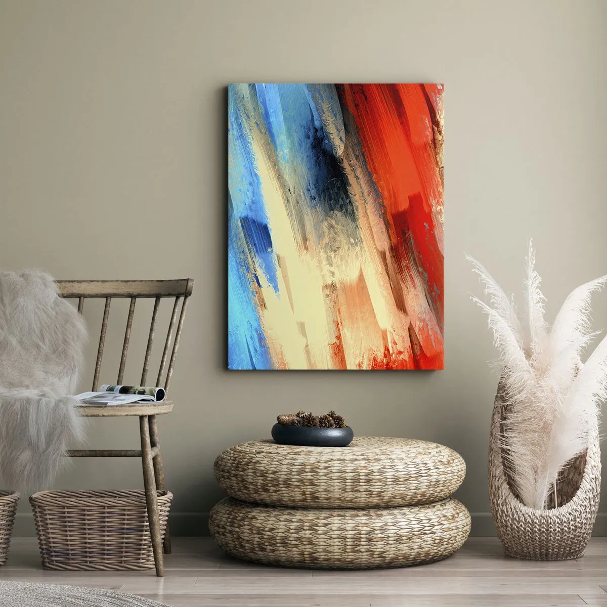 Schilderen op canvas - Een cascade van kleuren - 50x70 cm