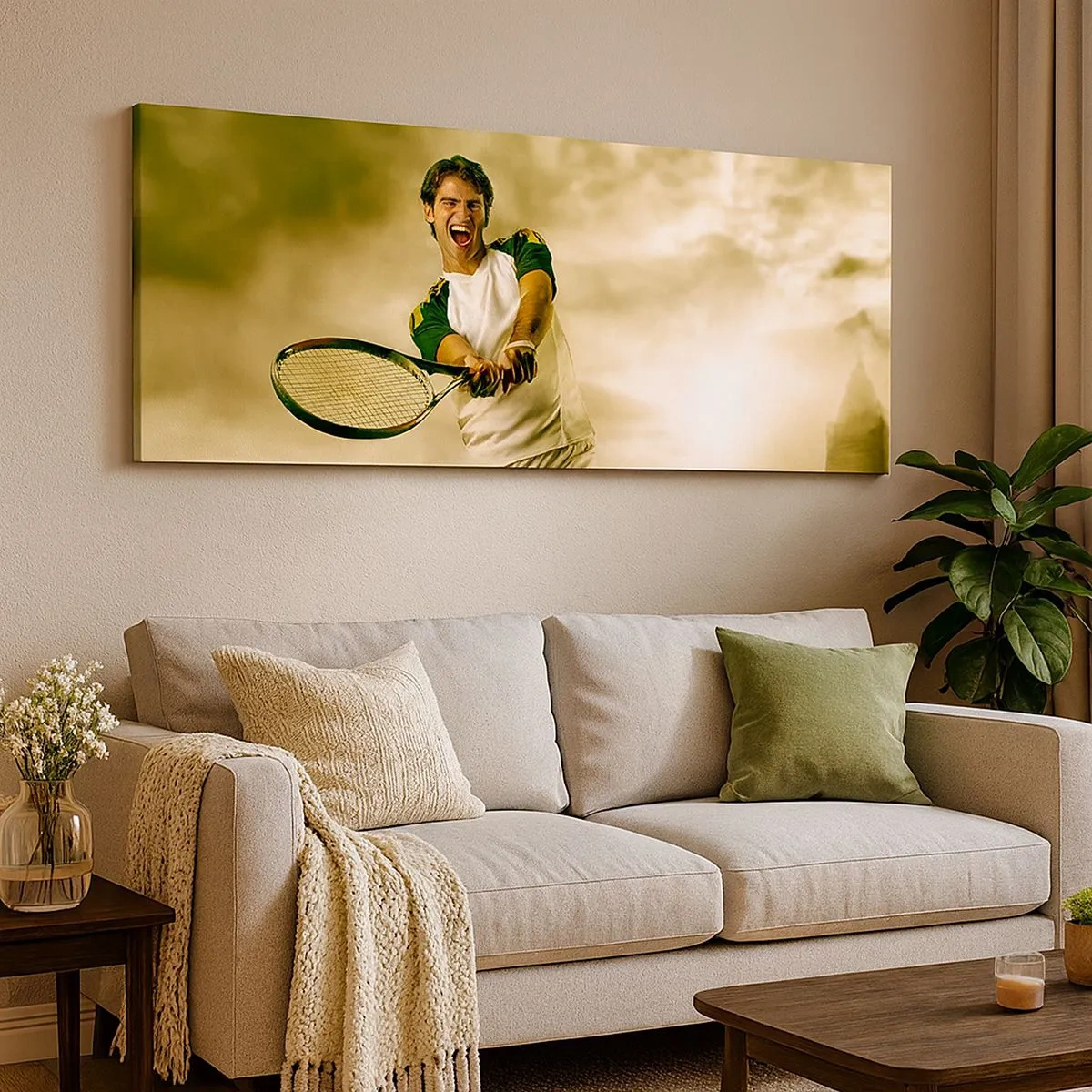 Schilderen op canvas - Energie en vreugde - 100x40 cm