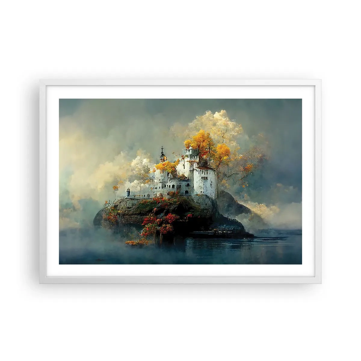 Poster in een witte lijst - Het begin van een romantisch verhaal - 70x50 cm