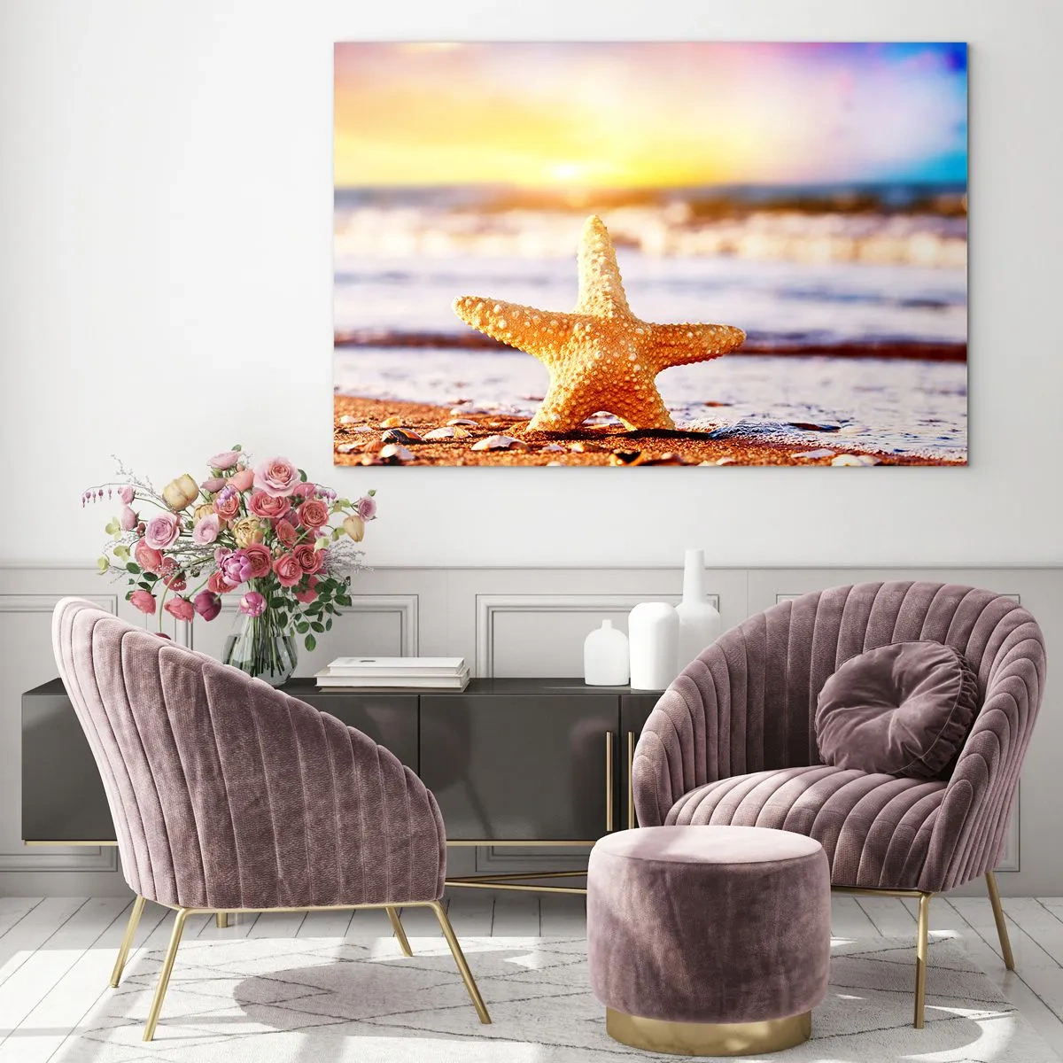 Schilderen op glas - Een geschenk uit de zee - 120x80 cm