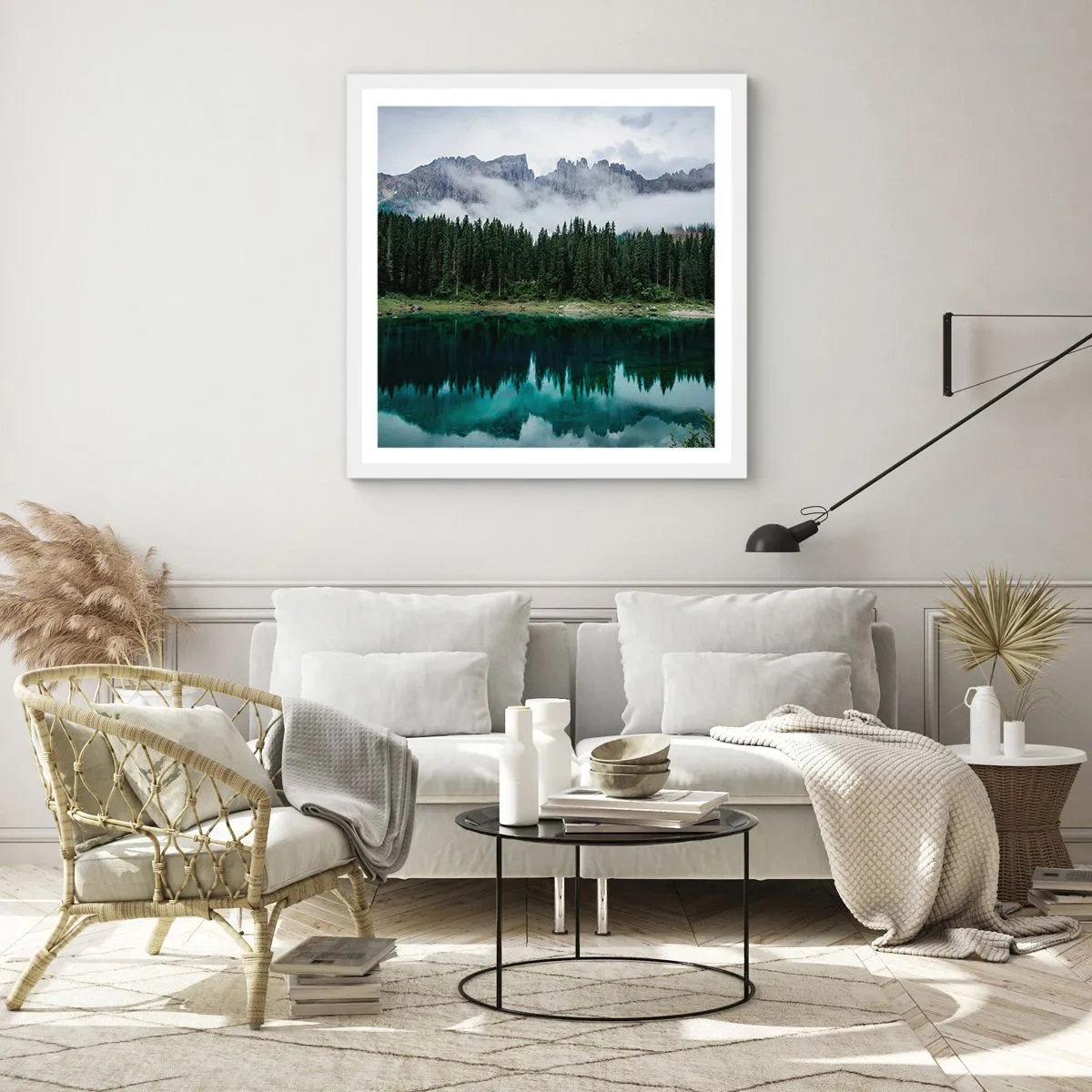 Poster in een witte lijst - Stil, stil, laten we het drinkwater niet wakker maken... - 50x50 cm