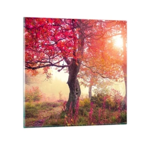 Schilderen op glas - Bloeiende razernij - 40x40 cm