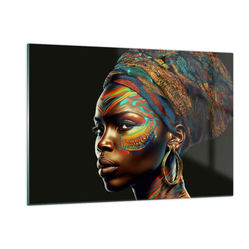 Schilderen op glas - Afrikaanse koningin - 120x80 cm