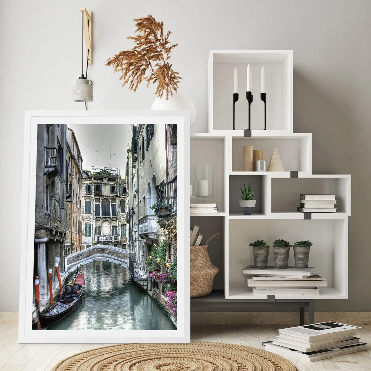 Poster in een witte lijst - Eeuwenlang in stille reflectie - 70x100 cm