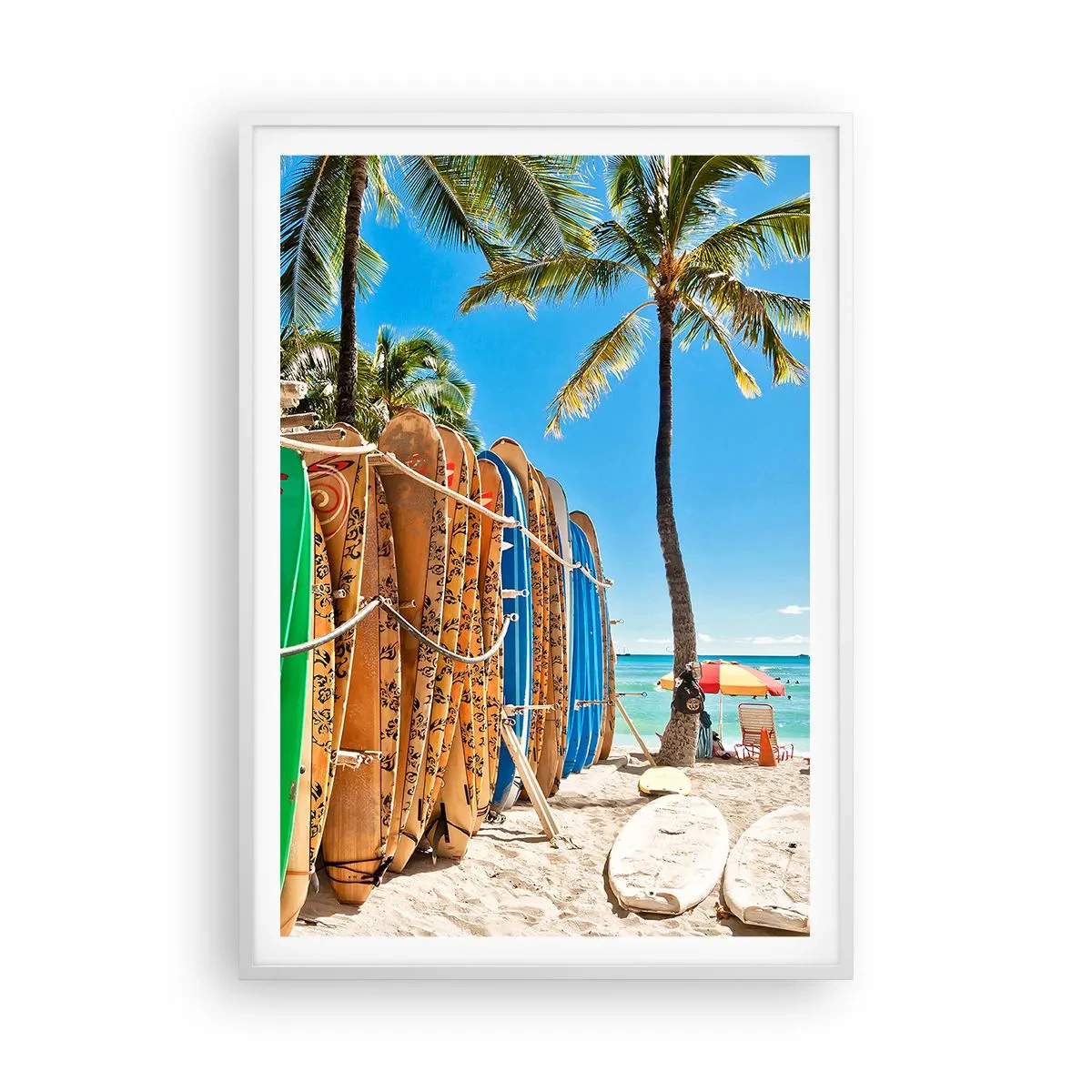 Poster in een witte lijst - Zonnig plezier - 70x100 cm