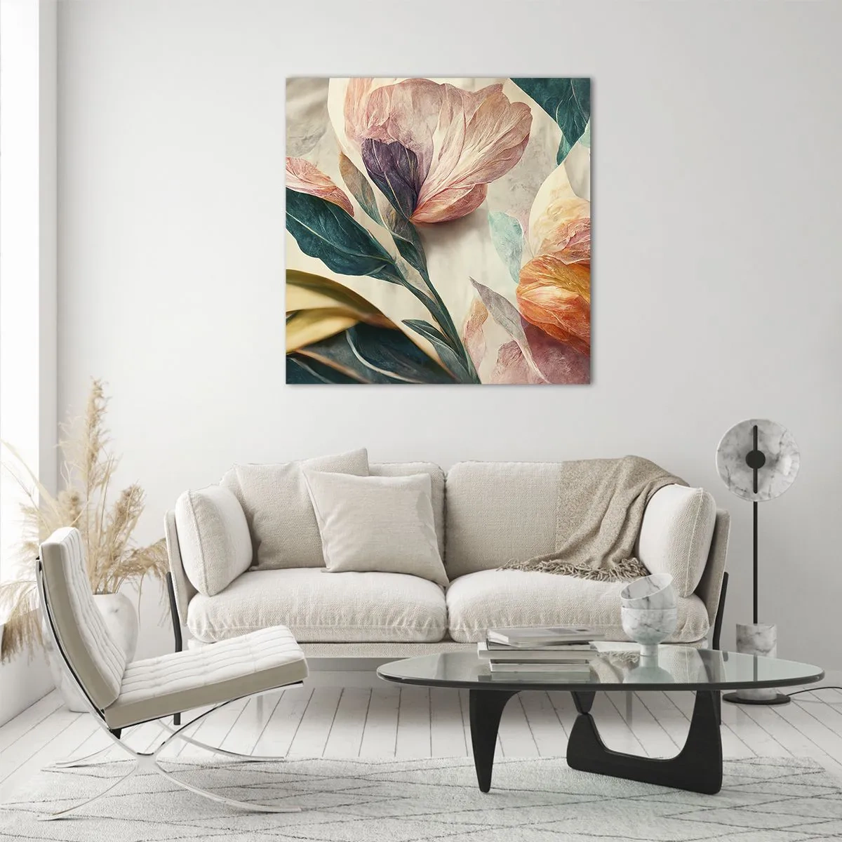 Schilderen op glas - Bloemen van de zuidelijke eilanden - 60x60 cm