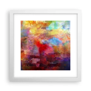 Poster in een witte lijst - Kijk in de regenboog - 30x30 cm