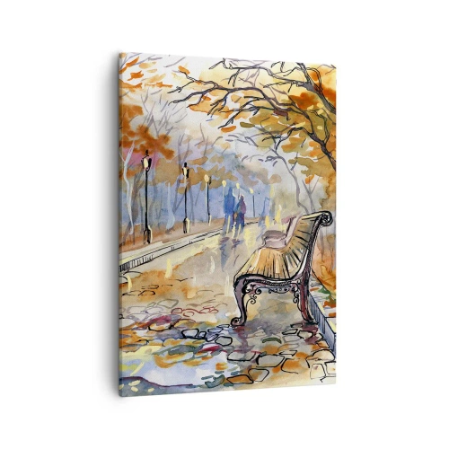 Schilderen op canvas - Samen wandelen in de herfst - 50x70 cm