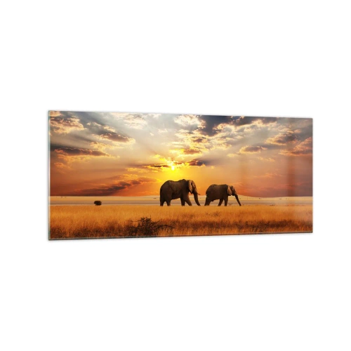 Schilderen op glas - Familie wandeling - 120x50 cm