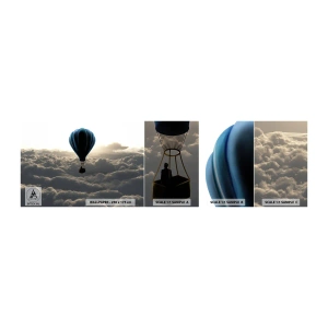 Fotobehang Staaltje Standard Eco - Een zwerver boven de wolken - Landschap, Ballonvlucht, Reizen - 100x30 cm