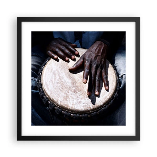 Poster in een zwarte lijst - Leef in je eigen ritme - 40x40 cm