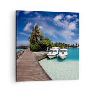 Schilderen op canvas - Toch bestaat het paradijs - 60x60 cm