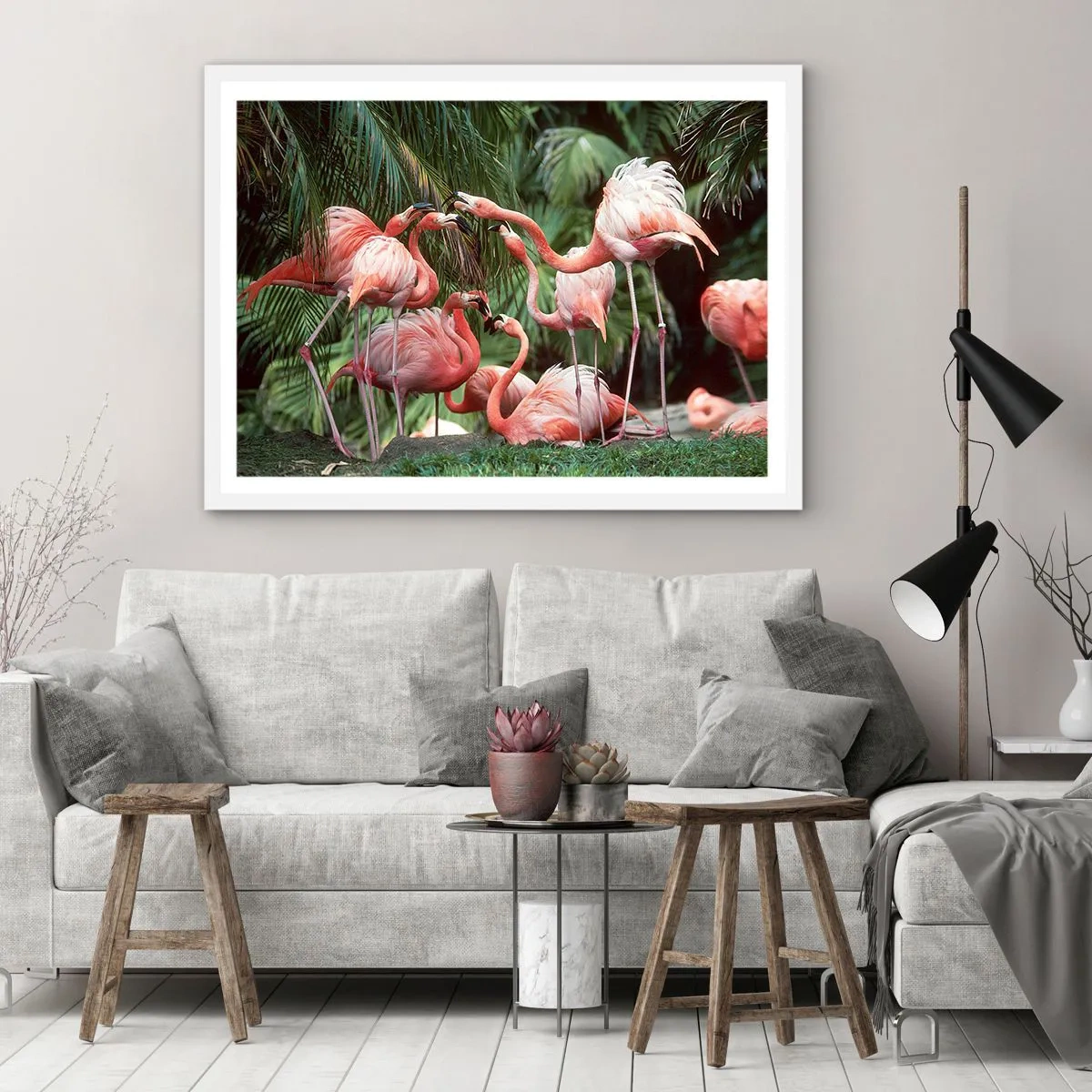 Poster in een witte lijst - Middag roddels - 100x70 cm