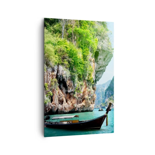 Schilderen op canvas - Een uitnodiging voor een exotische reis - 80x120 cm