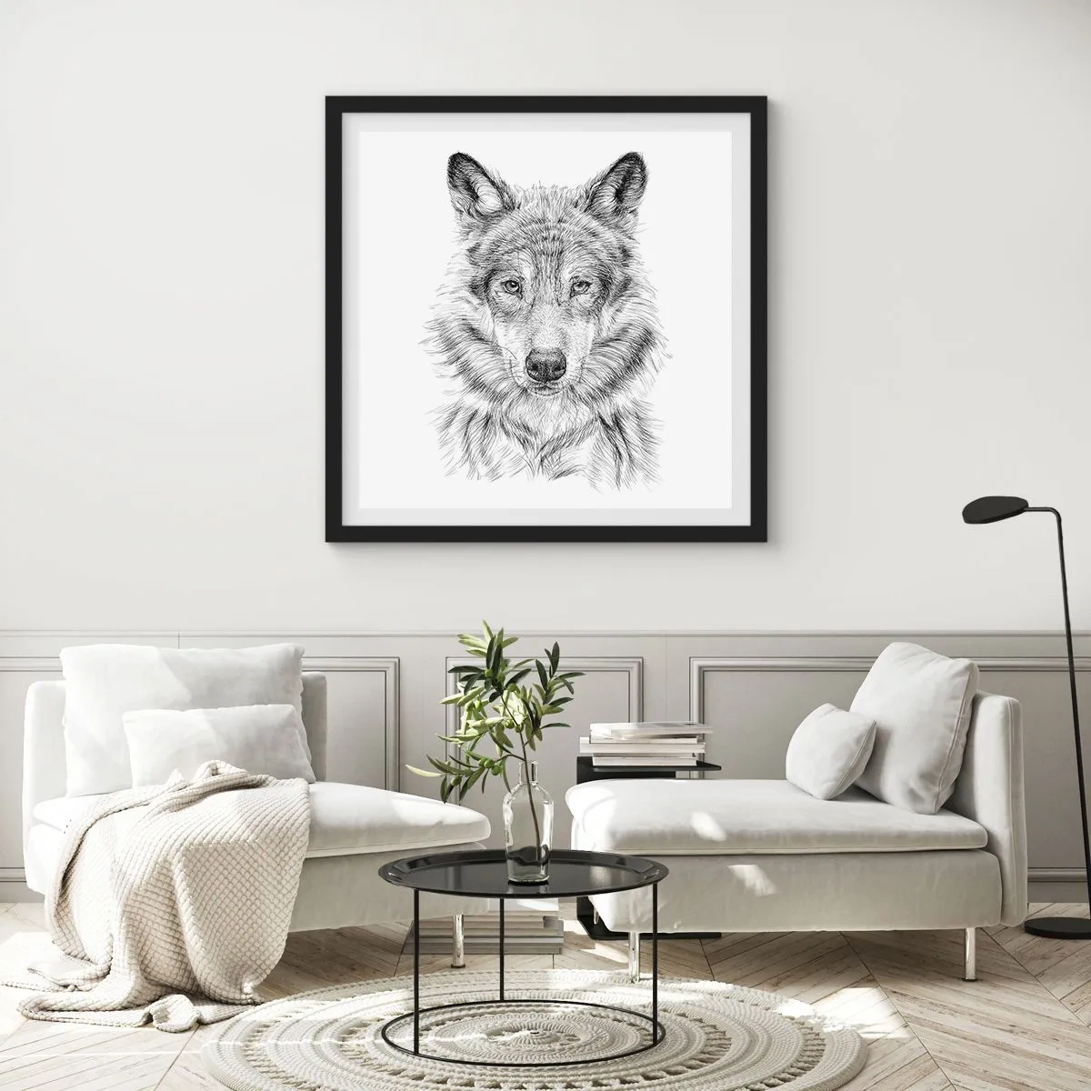 Poster in een zwarte lijst - Een geboren leider - 30x30 cm