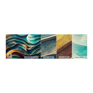 Fotobehang Monster Premium Canvas - Meanders van blauw - Golven, Abstractie, Driedimensionaal - 100x30 cm