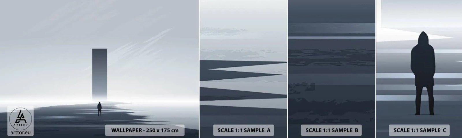 Fotobehang Staaltje Standard Eco - Kans of bedreiging? - Minimalisme, Modern, Eenzaamheid - 100x30 cm