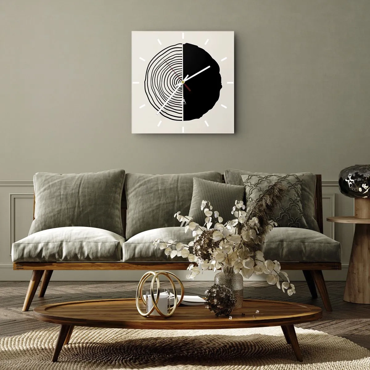 Wandklok - Klok - Half om half - 30x30 cm