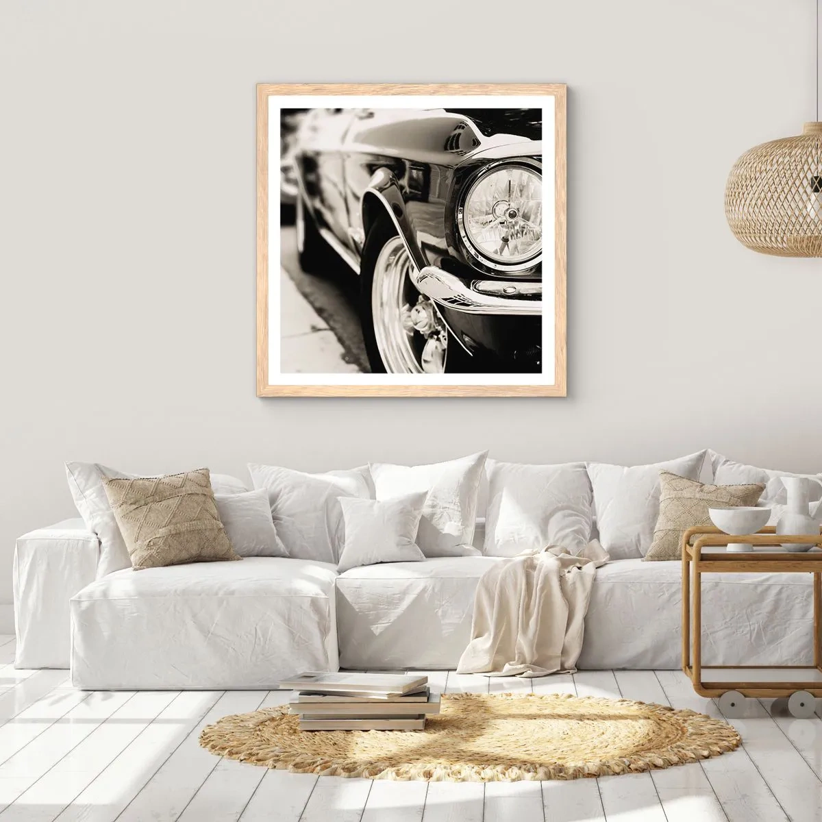 Een poster in een licht eiken lijst - Permanente glans - 40x40 cm