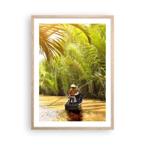 Een poster in een licht eiken lijst - Een palmravijn langs - 50x70 cm