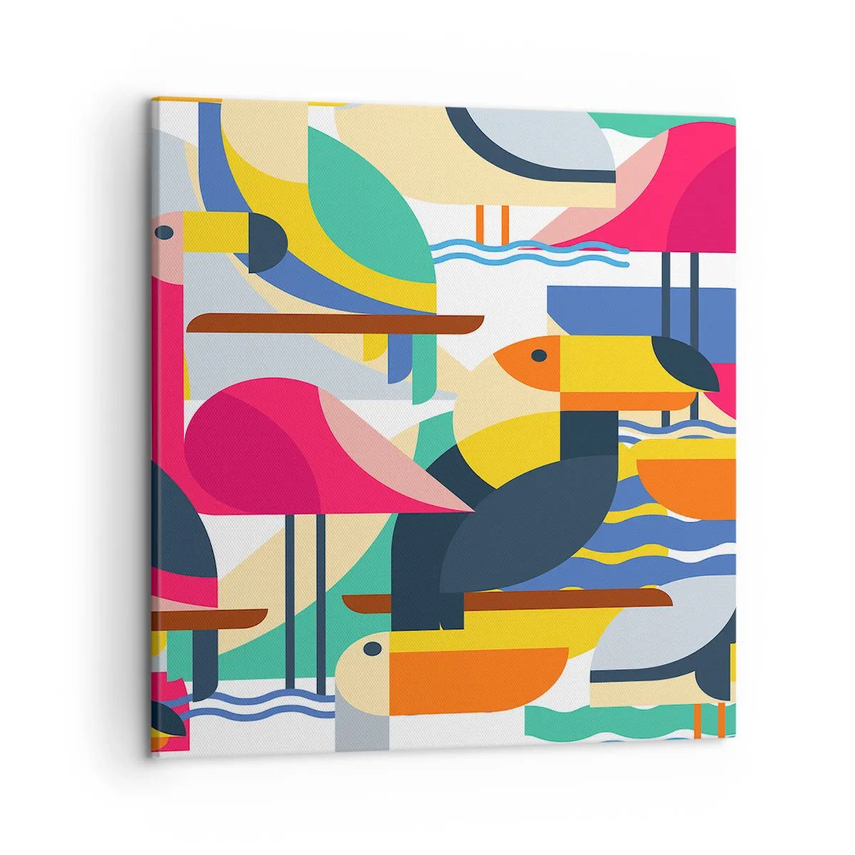 Schilderen op canvas - Vogelfeestje - 50x50 cm