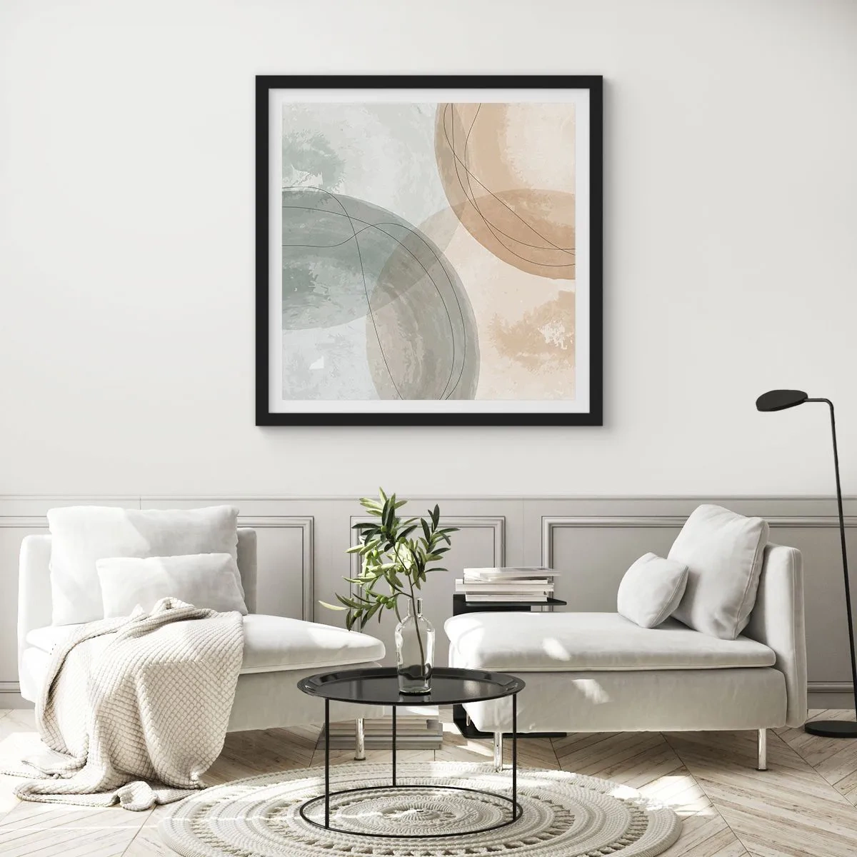 Poster in een zwarte lijst - Indringende werelden - 50x50 cm