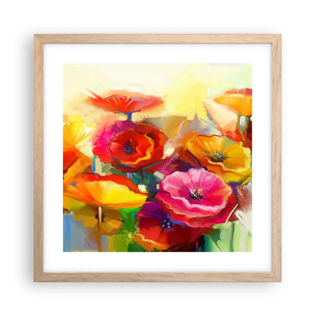 Een poster in een licht eiken lijst - Niet alleen rood - 40x40 cm