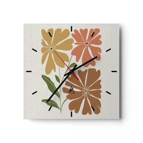 Wandklok - Klok - Natuur en geometrie - 30x30 cm