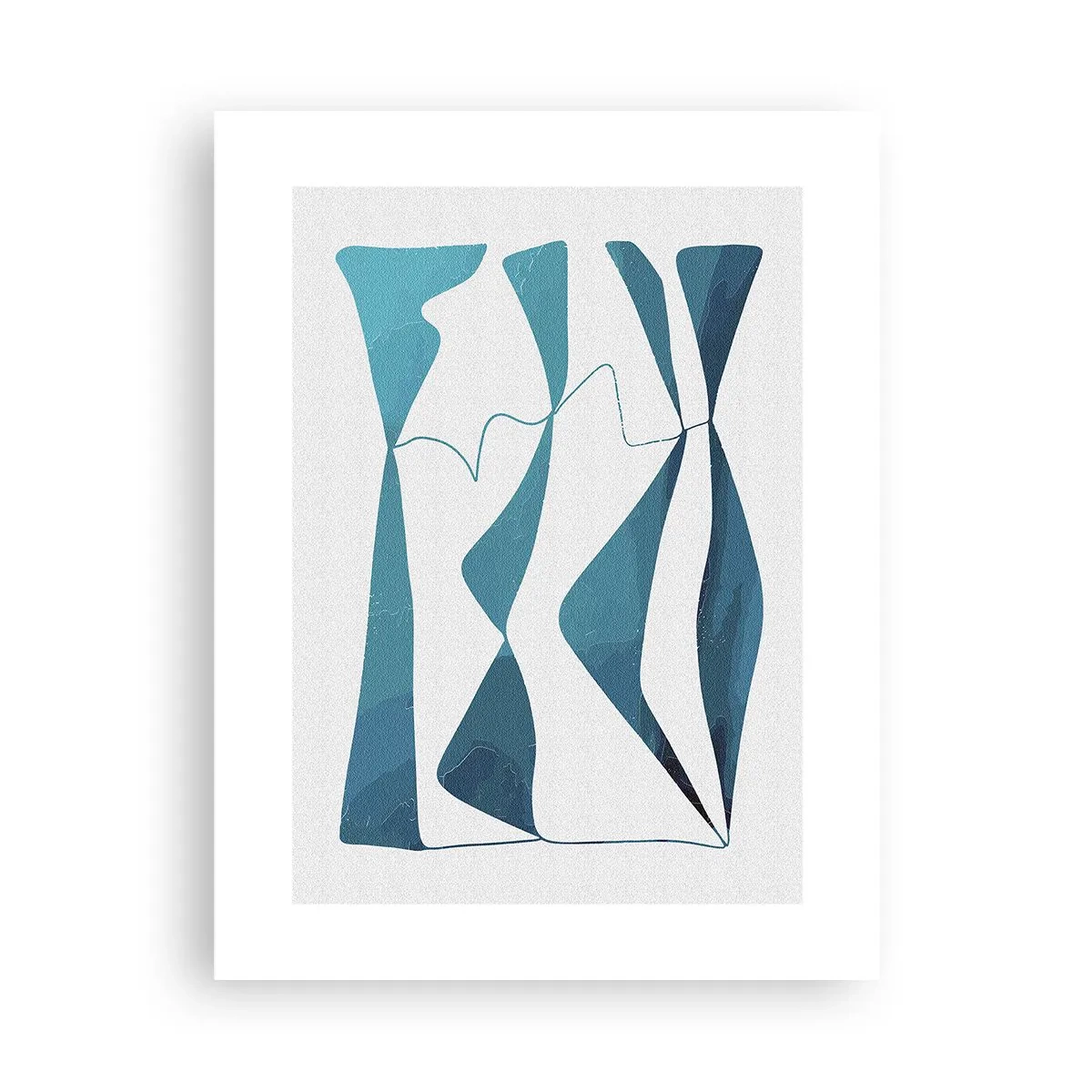 Poster - Abstractie: turquoise verbinding - 30x40 cm
