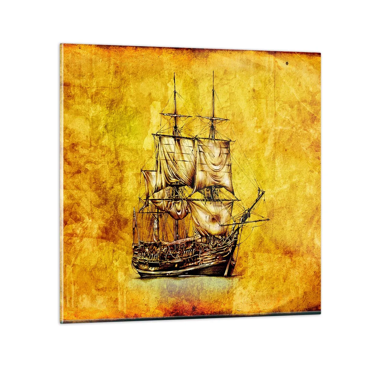 Schilderen op glas - Richting Tortuga! - 60x60 cm