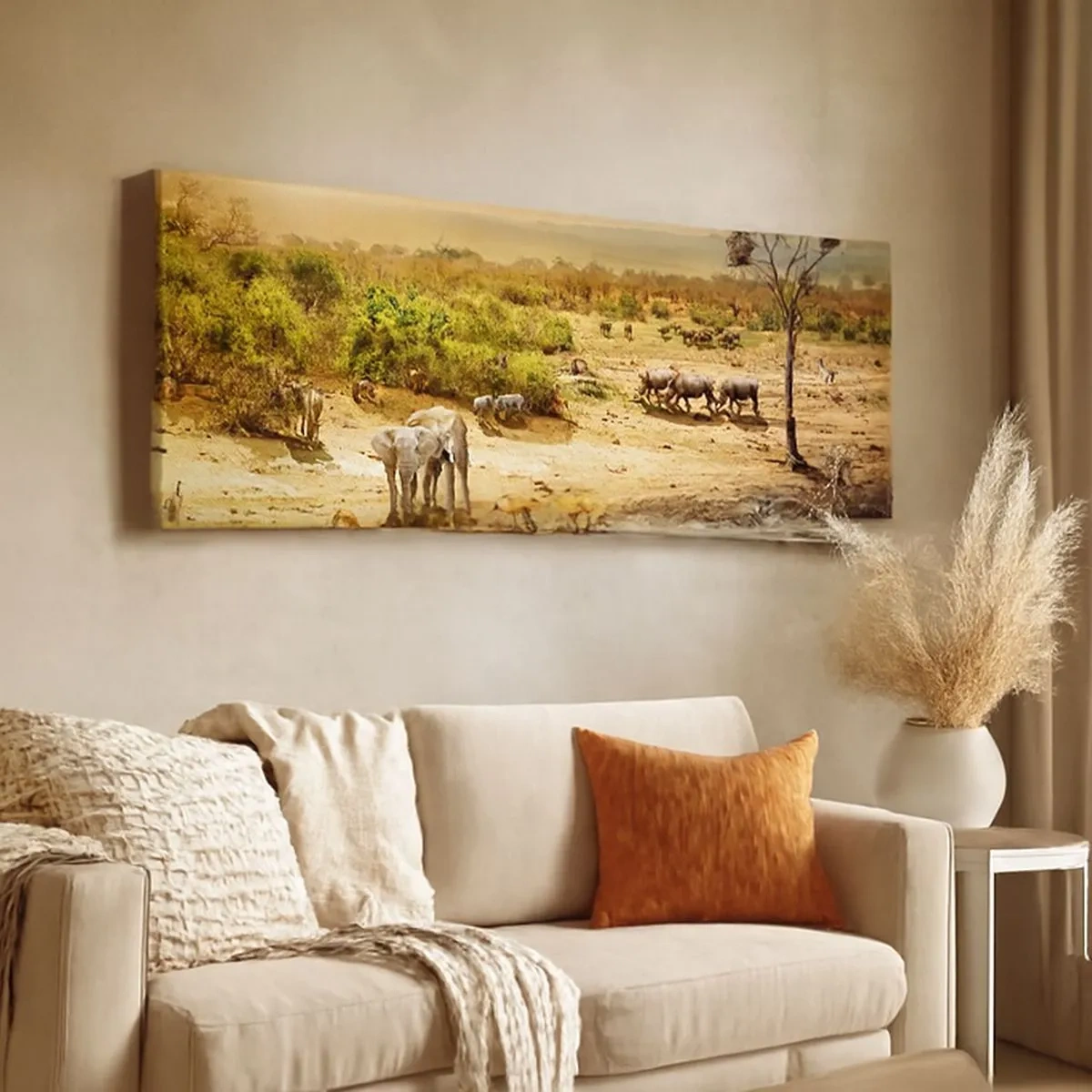 Schilderen op canvas - "Er stroomde een rivier uit Eden …" - 100x40 cm