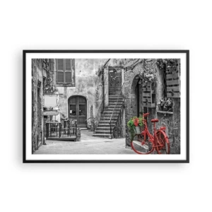 Poster in een zwarte lijst - Toscaanse steeg - 91x61 cm