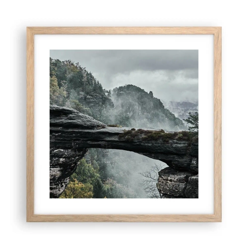 Een poster in een licht eiken lijst - Het avontuur gaat beginnen - 40x40 cm