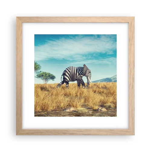 Een poster in een licht eiken lijst - Grijs is niet meer in de mode - 30x30 cm