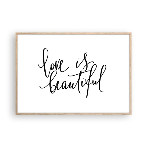 Een poster in een licht eiken lijst - Lees en herhaal - 100x70 cm