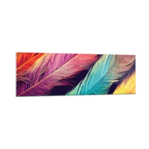 Schilderen op glas - Gevederde regenboog - 160x50 cm