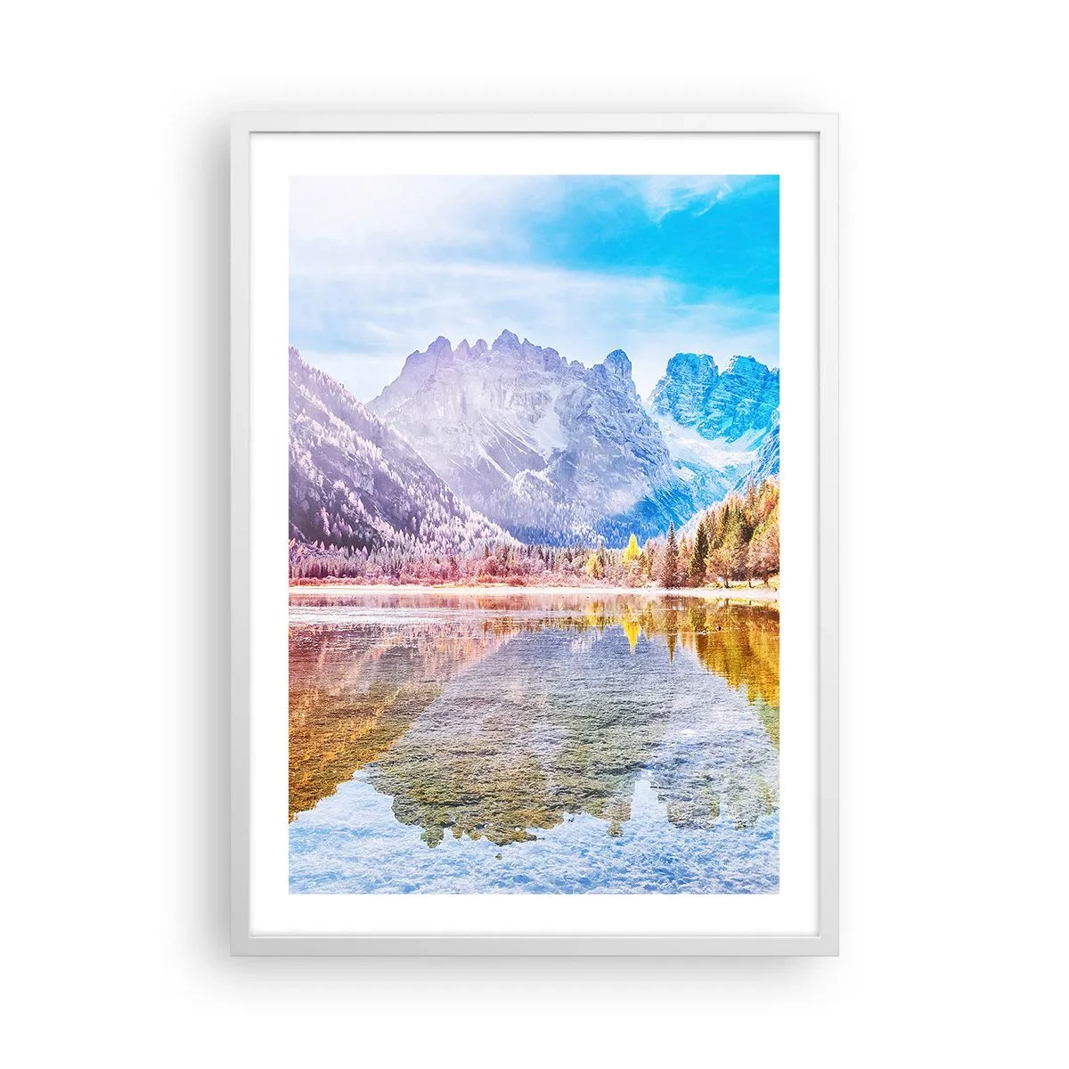 Poster in een witte lijst - En het is al herfst in de bergen - 50x70 cm