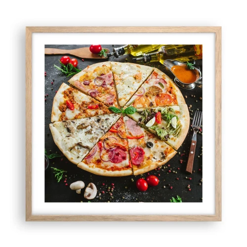 Een poster in een licht eiken lijst - Een scala aan smaken - 50x50 cm