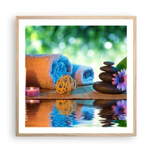 Een poster in een licht eiken lijst - Tijd voor het lichaam - 60x60 cm