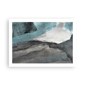 Poster - Abstractie: rotsen en ijs - 70x50 cm