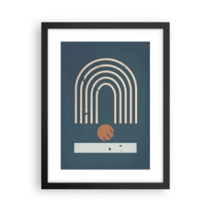 Poster in een zwarte lijst - Geometrie op de granaatappel - 30x40 cm