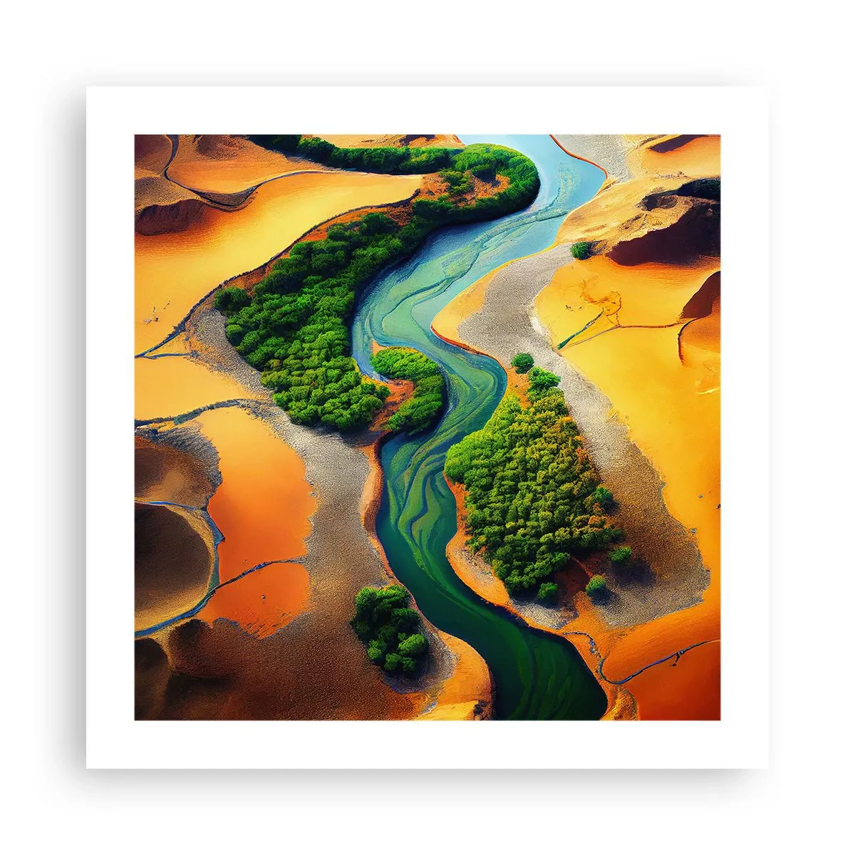 Poster - Levengevende rivier - 50x50 cm