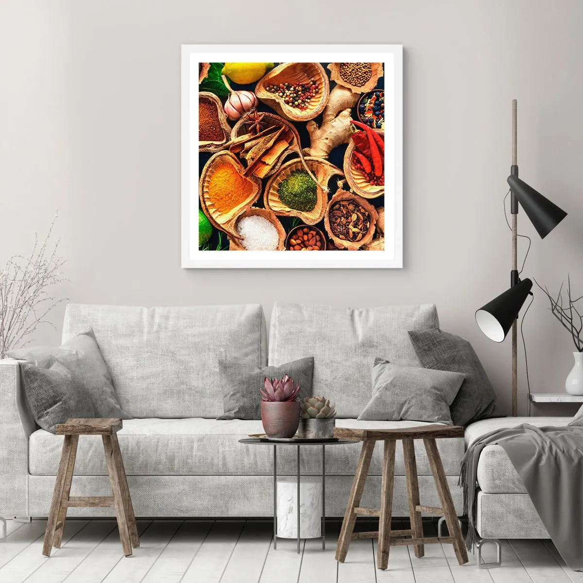 Poster in een witte lijst - Neem wat je wilt - 50x50 cm