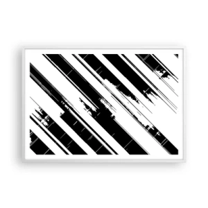 Poster in een witte lijst - Een intense en dynamische compositie - 100x70 cm