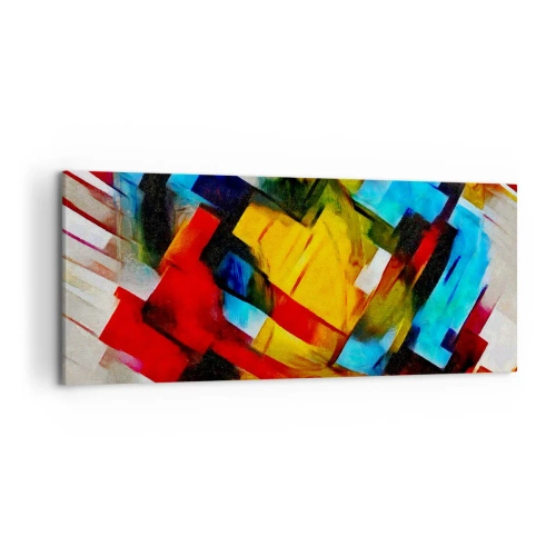 Schilderen op canvas - Een veelkleurig lagen koekje - 120x50 cm