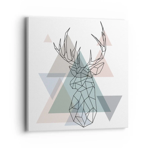 Schilderen op canvas - In een geometrisch bos - 40x40 cm