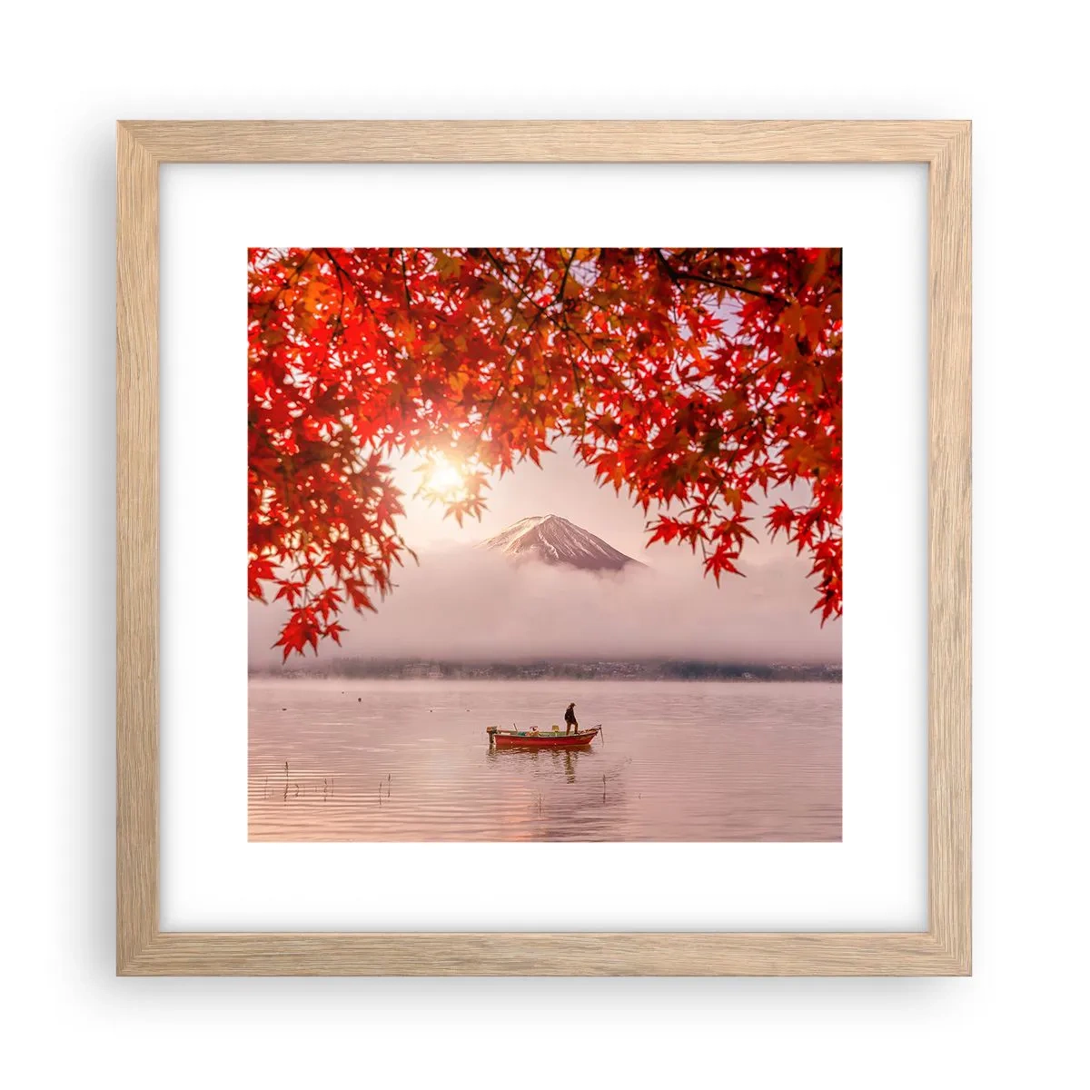 Een poster in een licht eiken lijst - In het Japanse klimaat - 30x30 cm