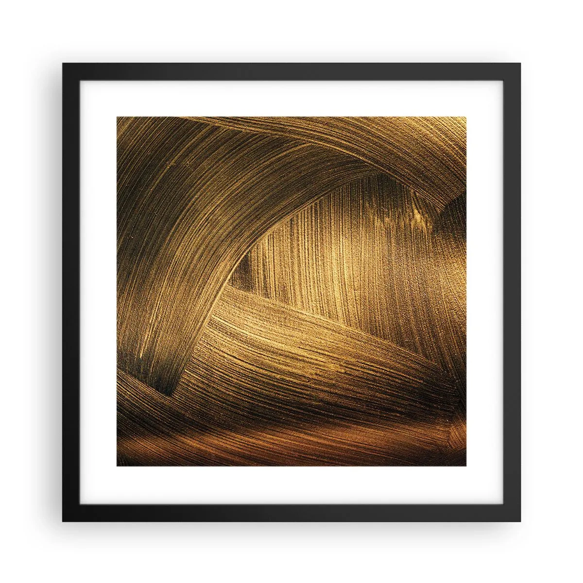 Poster in een zwarte lijst - In een gouden doolhof - 40x40 cm