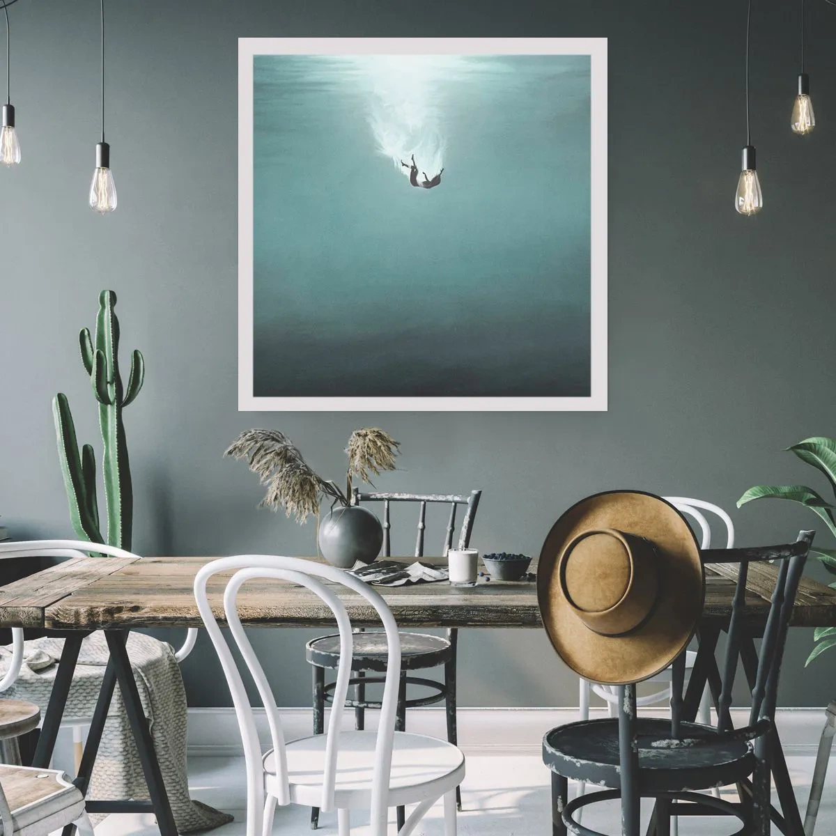 Poster - In de armen van de oceaan - 50x50 cm